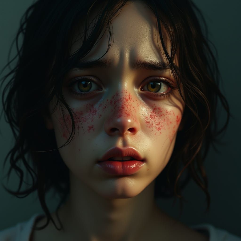 Hyper-Realistic Portrait of Emotional Turmoil