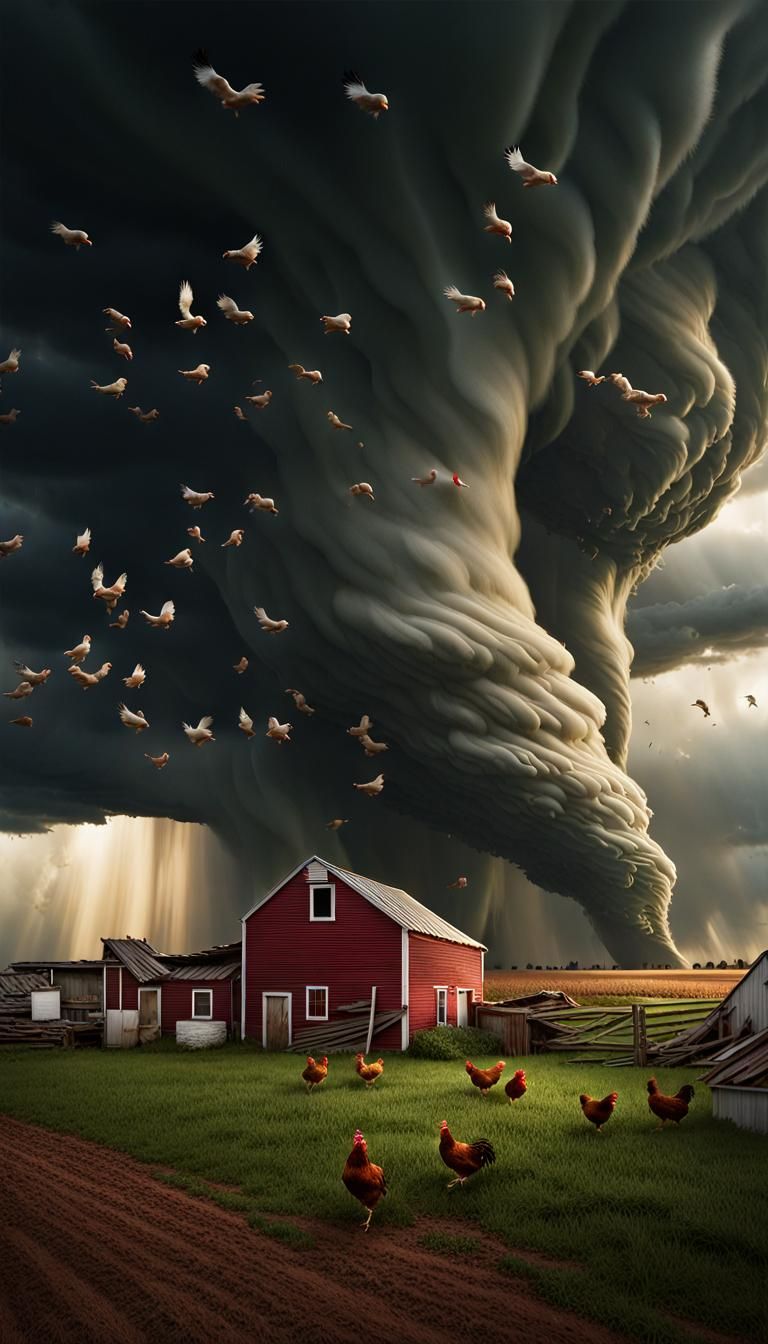 Tornado Devastates Chicken Farm in Photorealistic Detail