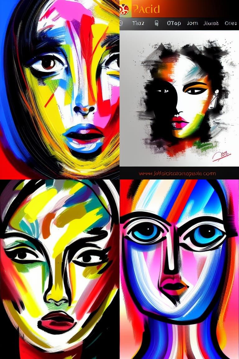 Monochrome Abstract Face Portrait in Speedpaint Style