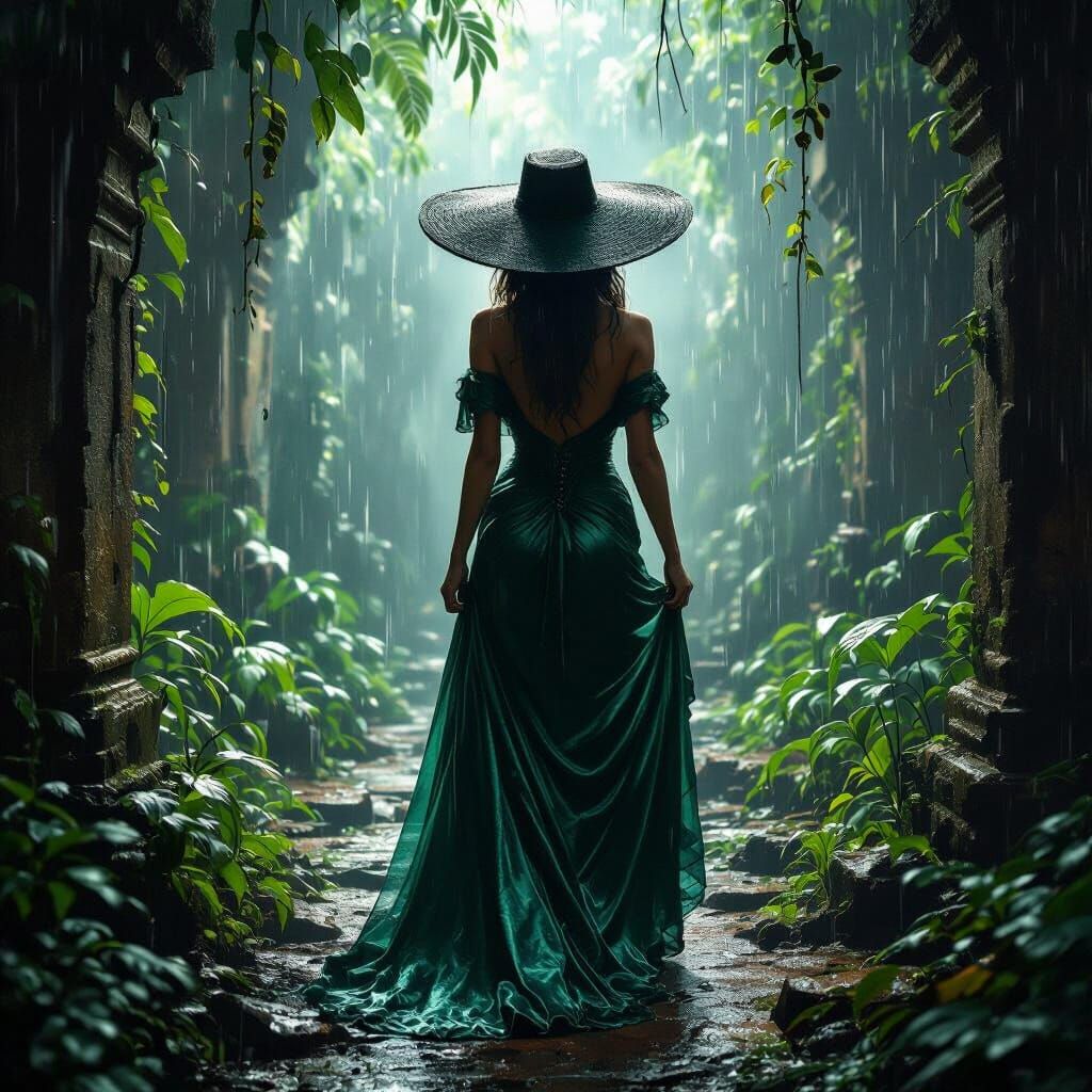 Voluptuous Explorer in Lush Jungle Lost City