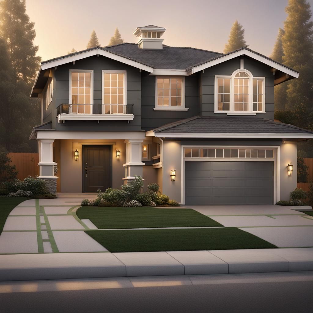 Modern California Home with Garage in Detailed Matte Paintin...