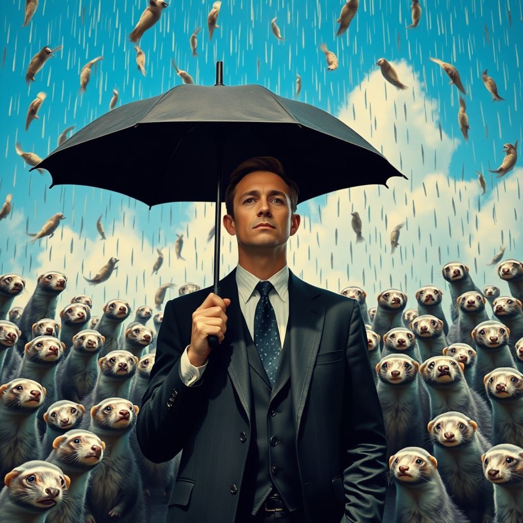 Surrealist Gentleman Navigates a Ferret Storm in Brilliant B...