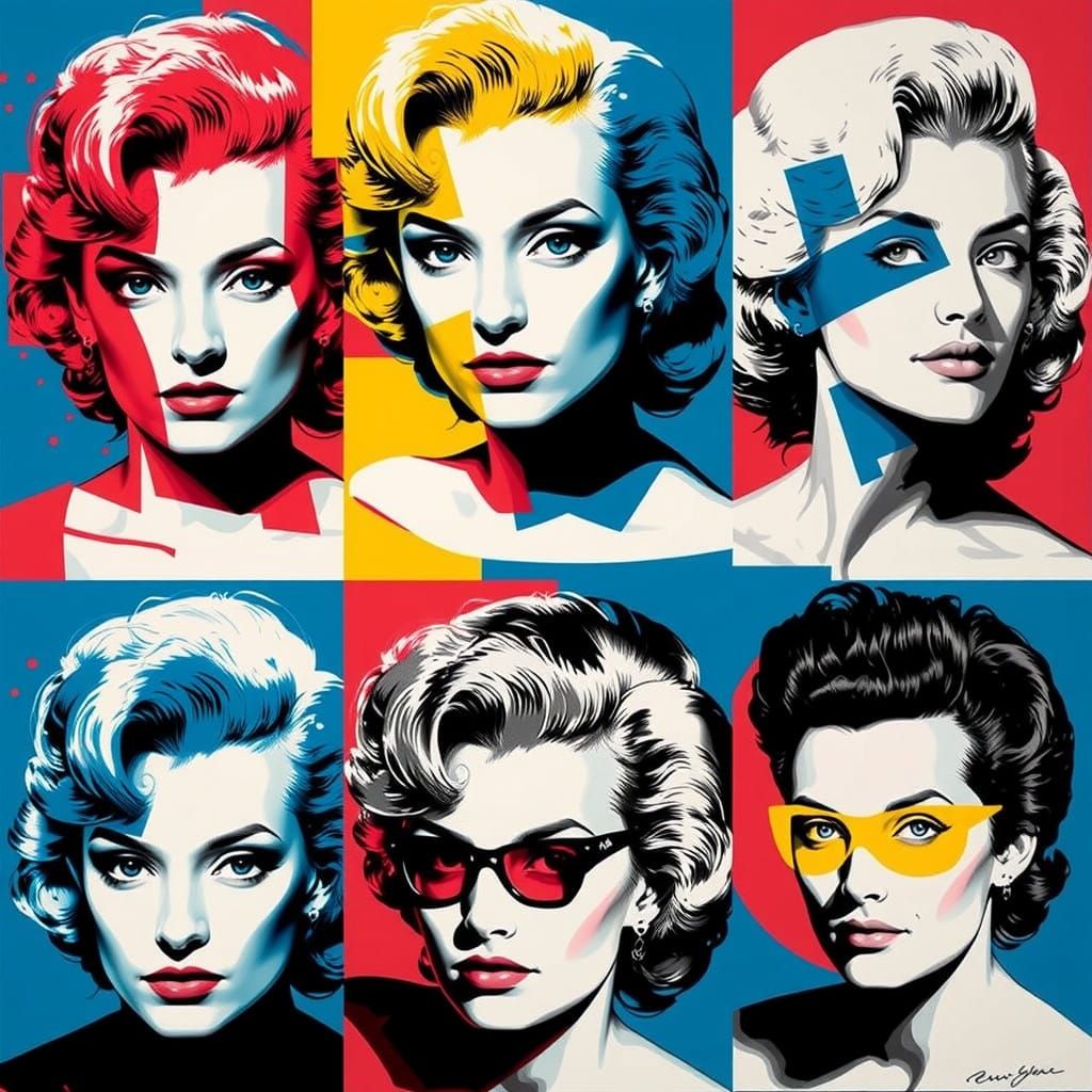 Pop Art Portrait in Bold Colors and Ben-Day Dots