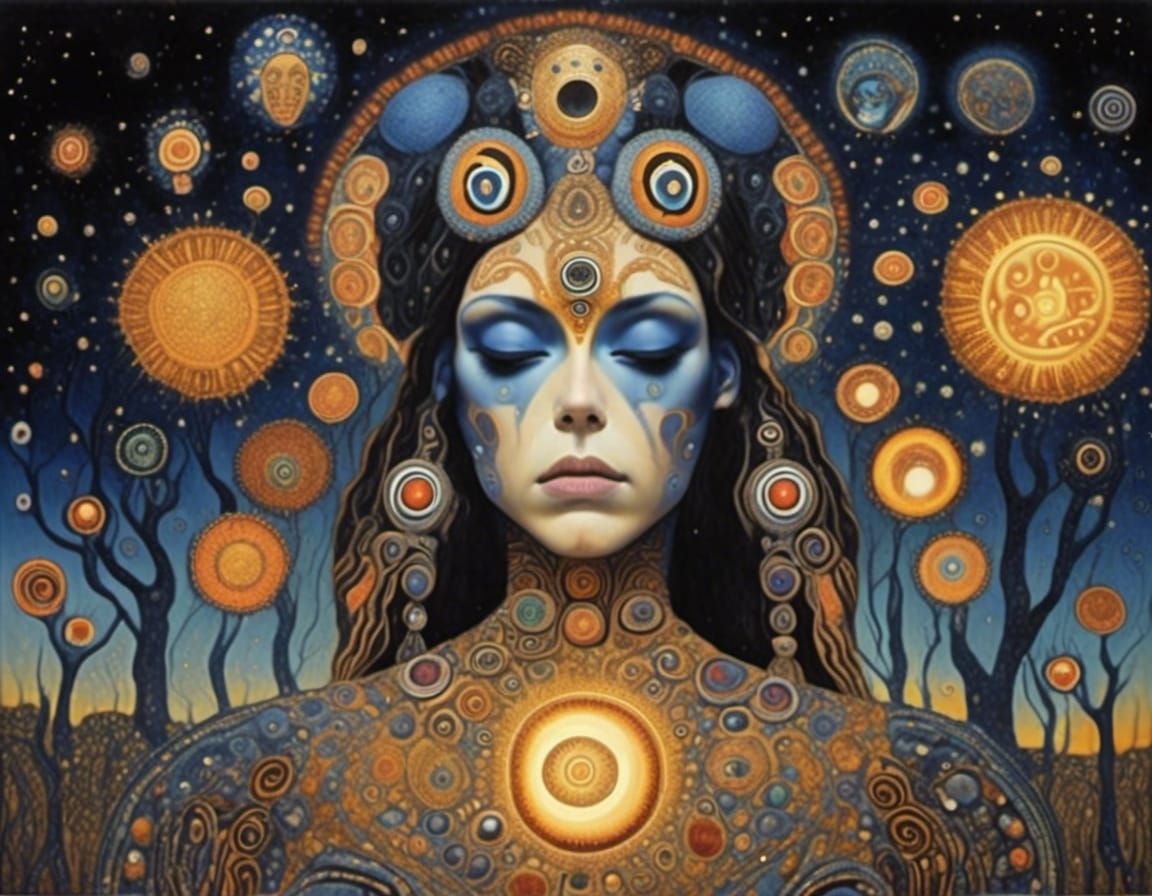 Surreal Heartscape: Flares, Waves, and Birds