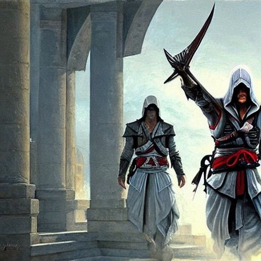 Assassin's Creed Character as Oil Painting
