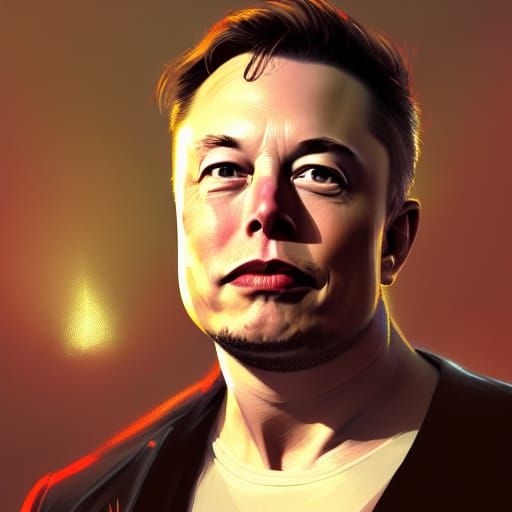 Hyperdetailed Portrait of Elon Musk in Digital Art Style