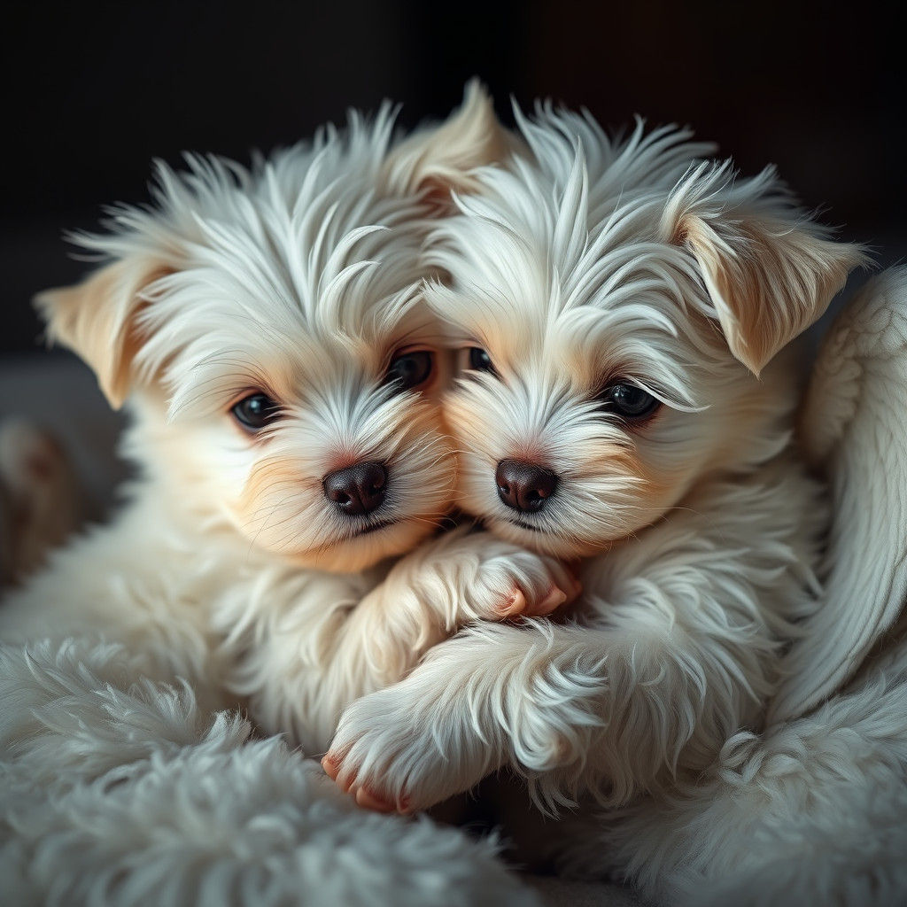 Angel Dogs Cuddle: A Heartwarming HDR Portrait