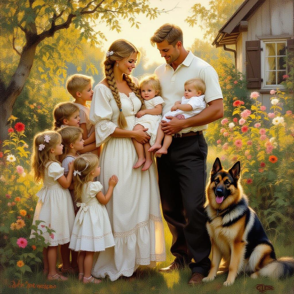 Nordic Family Portrait in Golden Hour Light