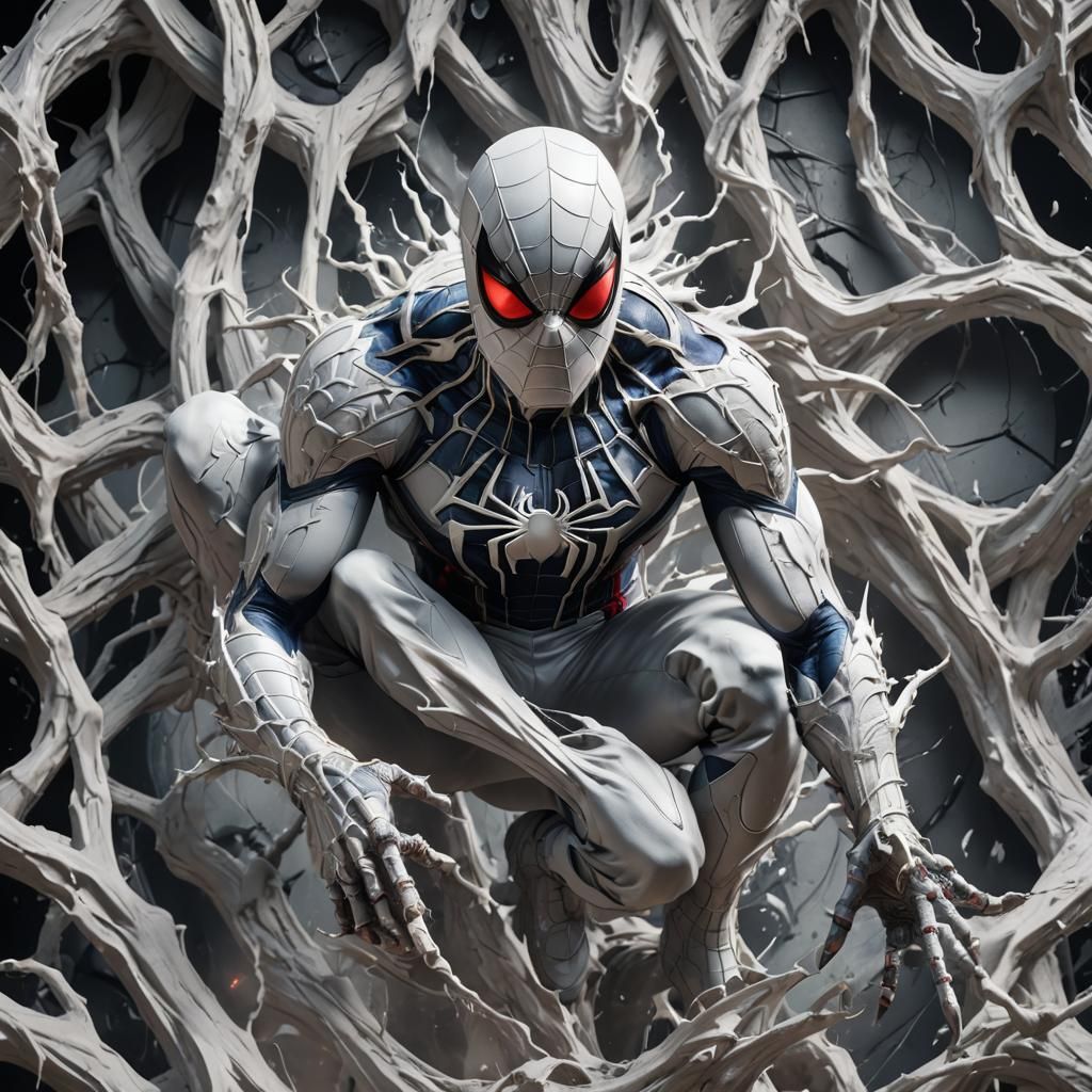 Cocaine as a White Scary Spider-Man Monster