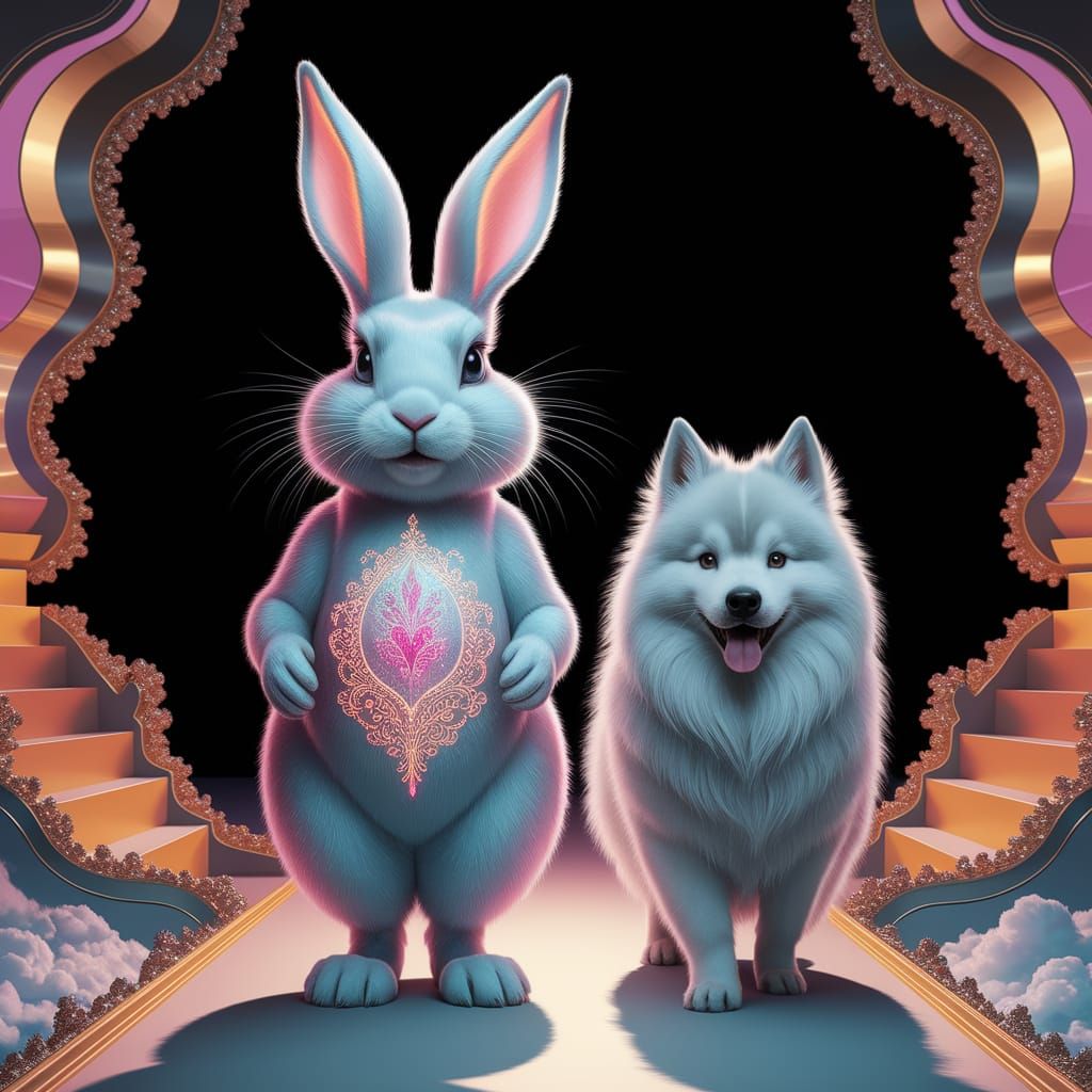 Ethereal Easter Bunny Shines on Celestial Catwalk