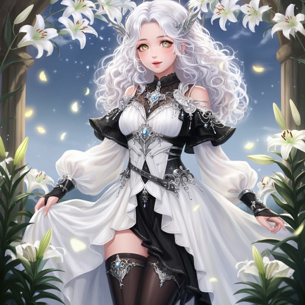 Fantasy Woman in Lilies, Ethereal Art