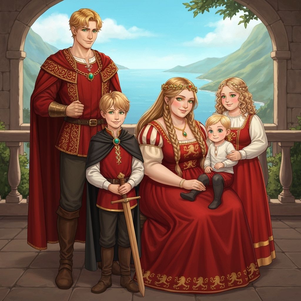 Medieval Noble Family Portrait by the Sea