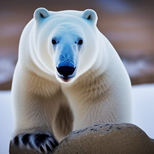 Cute Polar Bear in Greenland Winter Photography