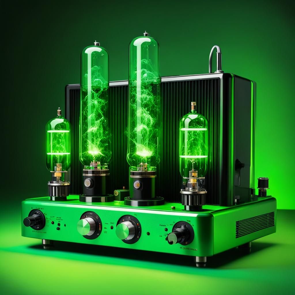 Radioactive Green Vacuum Tube Amplifier Splash Art