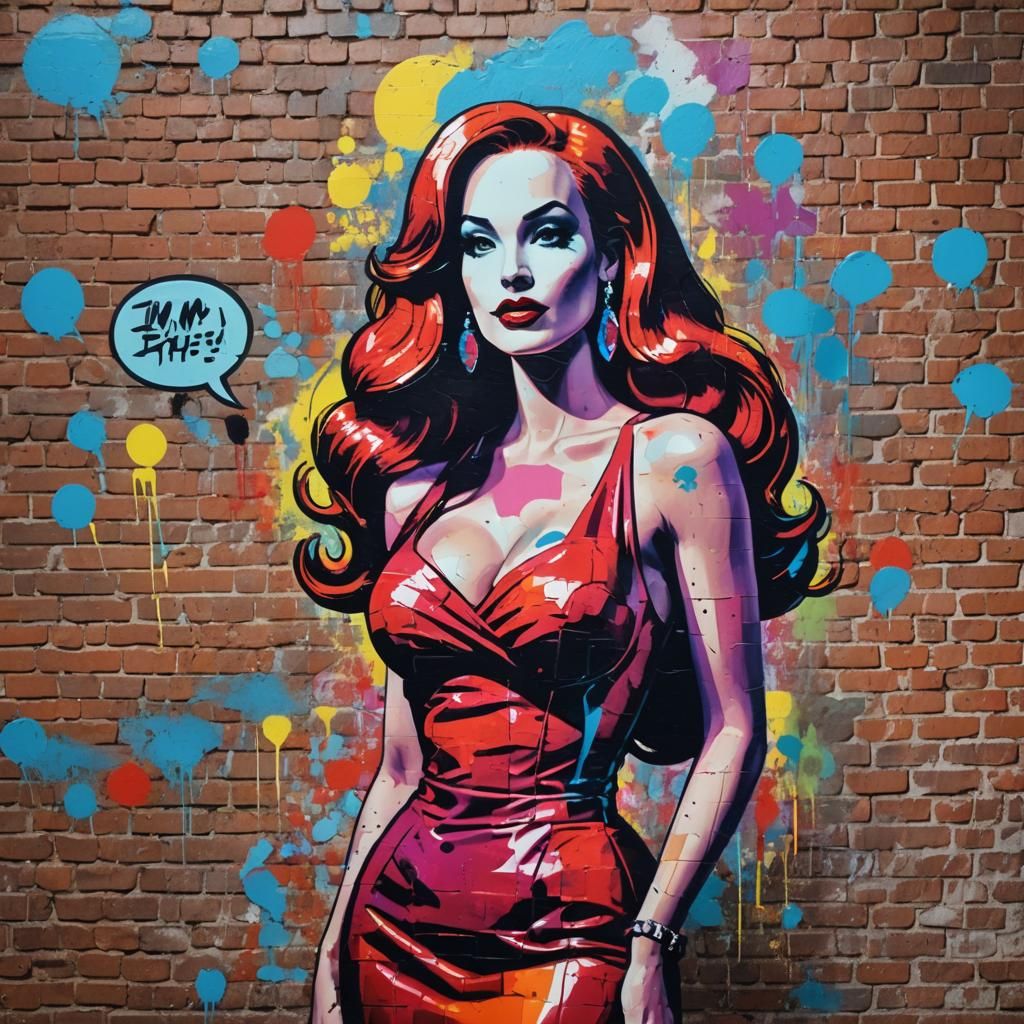 Jessica Rabbit Graffiti Art in Warhol Style
