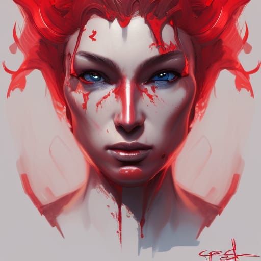 Hyperdetailed Red Demon Portrait in Unreal Engine 5