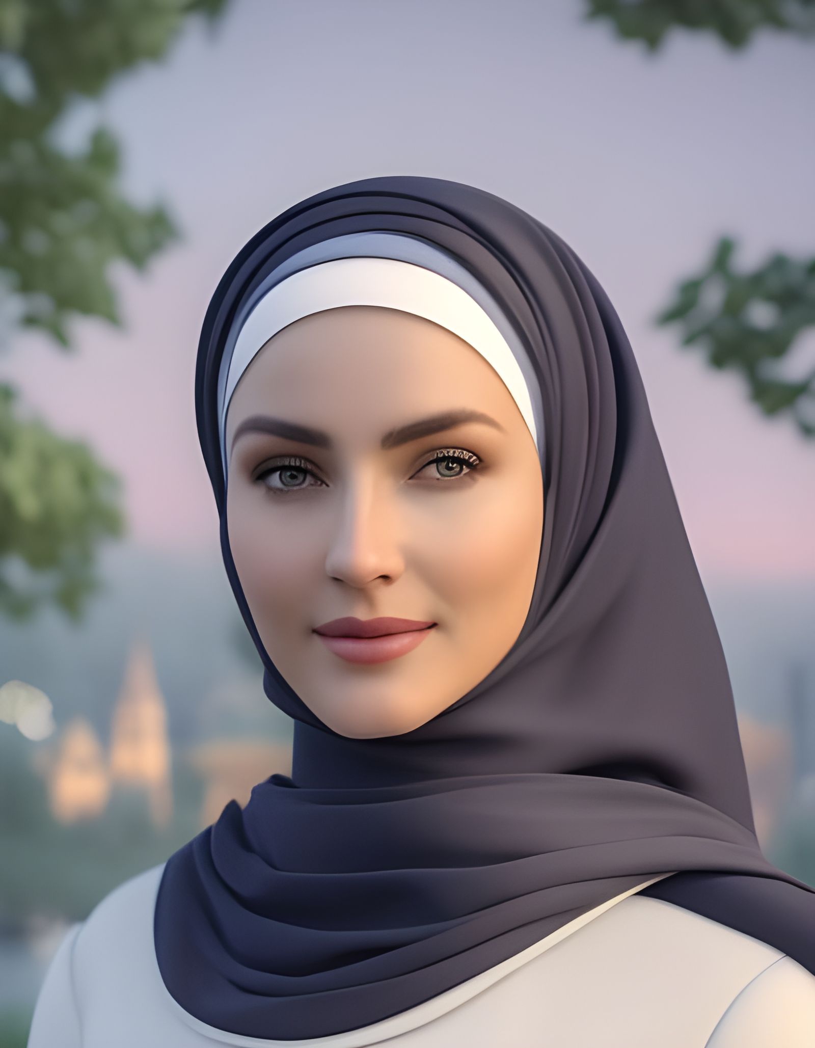 Beautiful Swedish Woman in Hijab Portrait