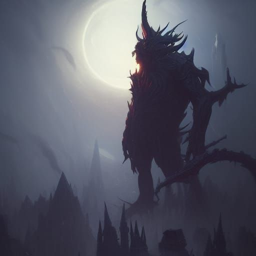 Night Sky Monster in Dark Fantasy Style
