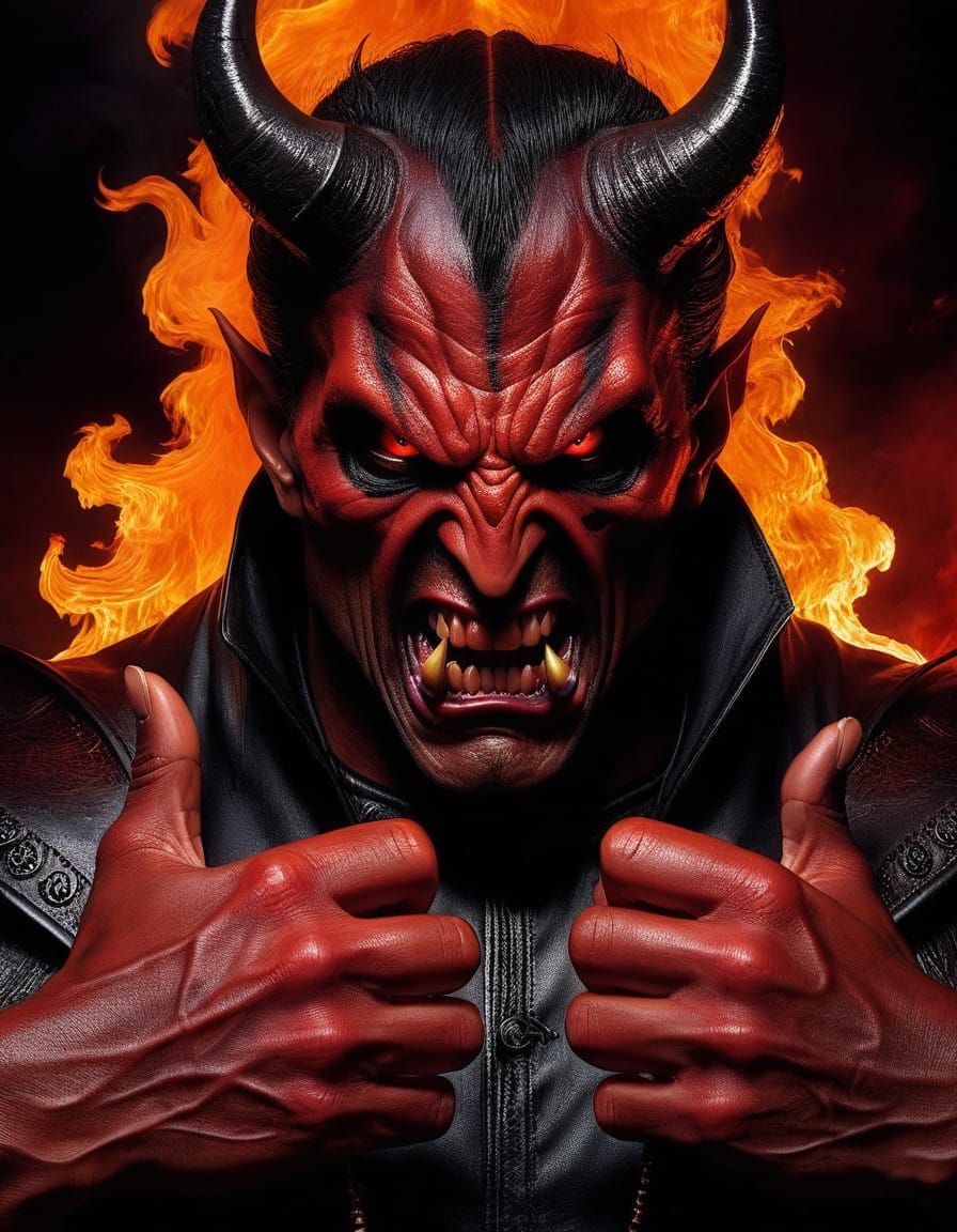 Dark Figure Condemns with Fiery Eyes