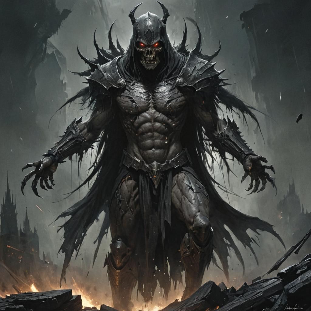 Grimdark Warrior in Dark Fantasy Style