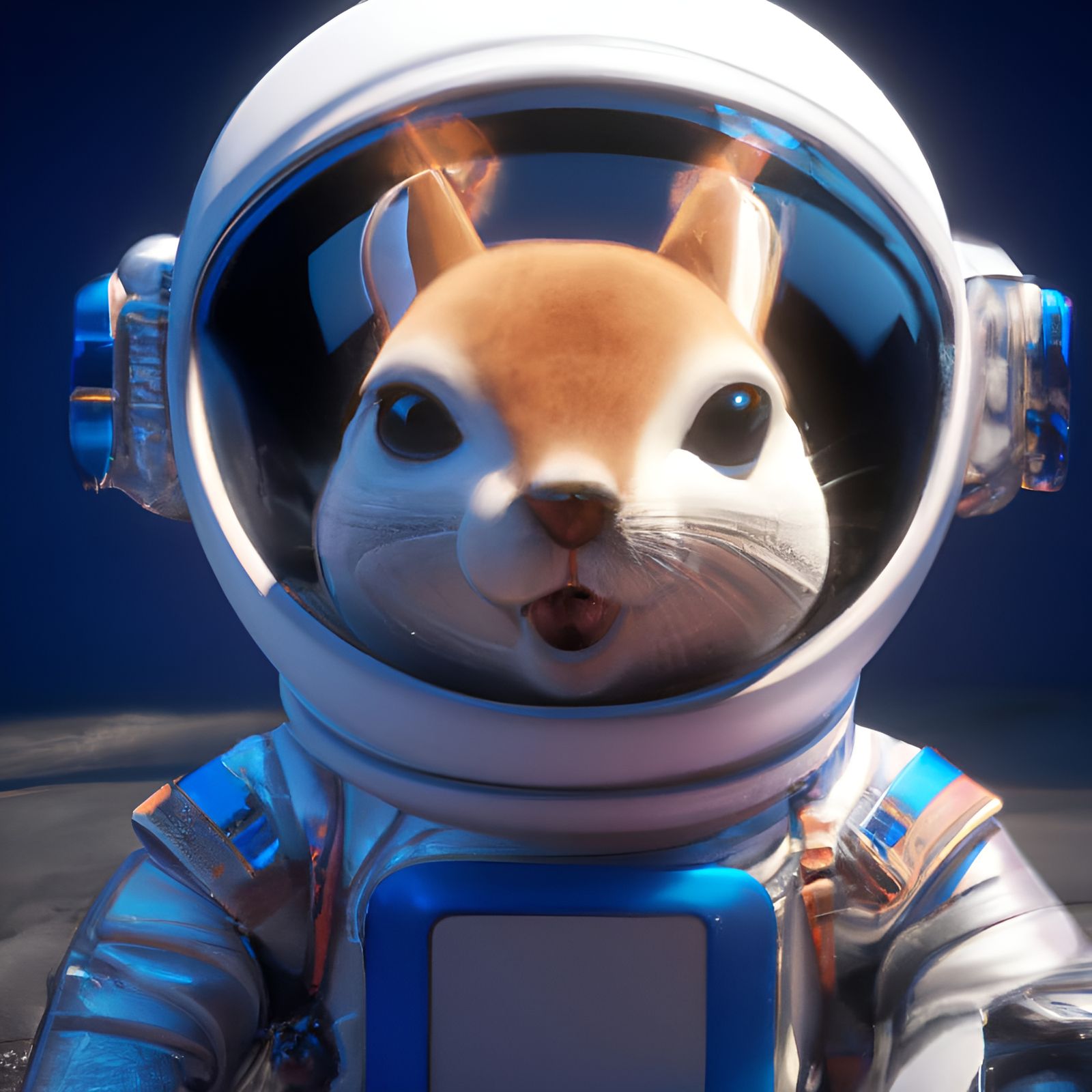 Squirrel Astronaut 3D Render in Space