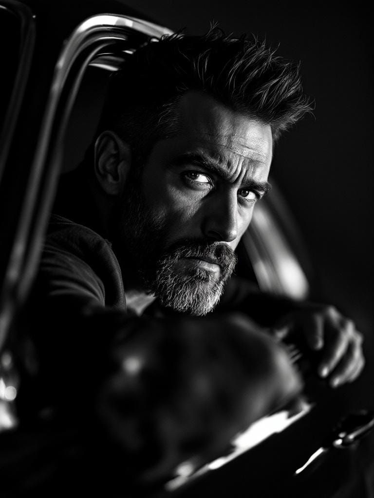 Dramatic Black and White Portrait with Epic Lighting