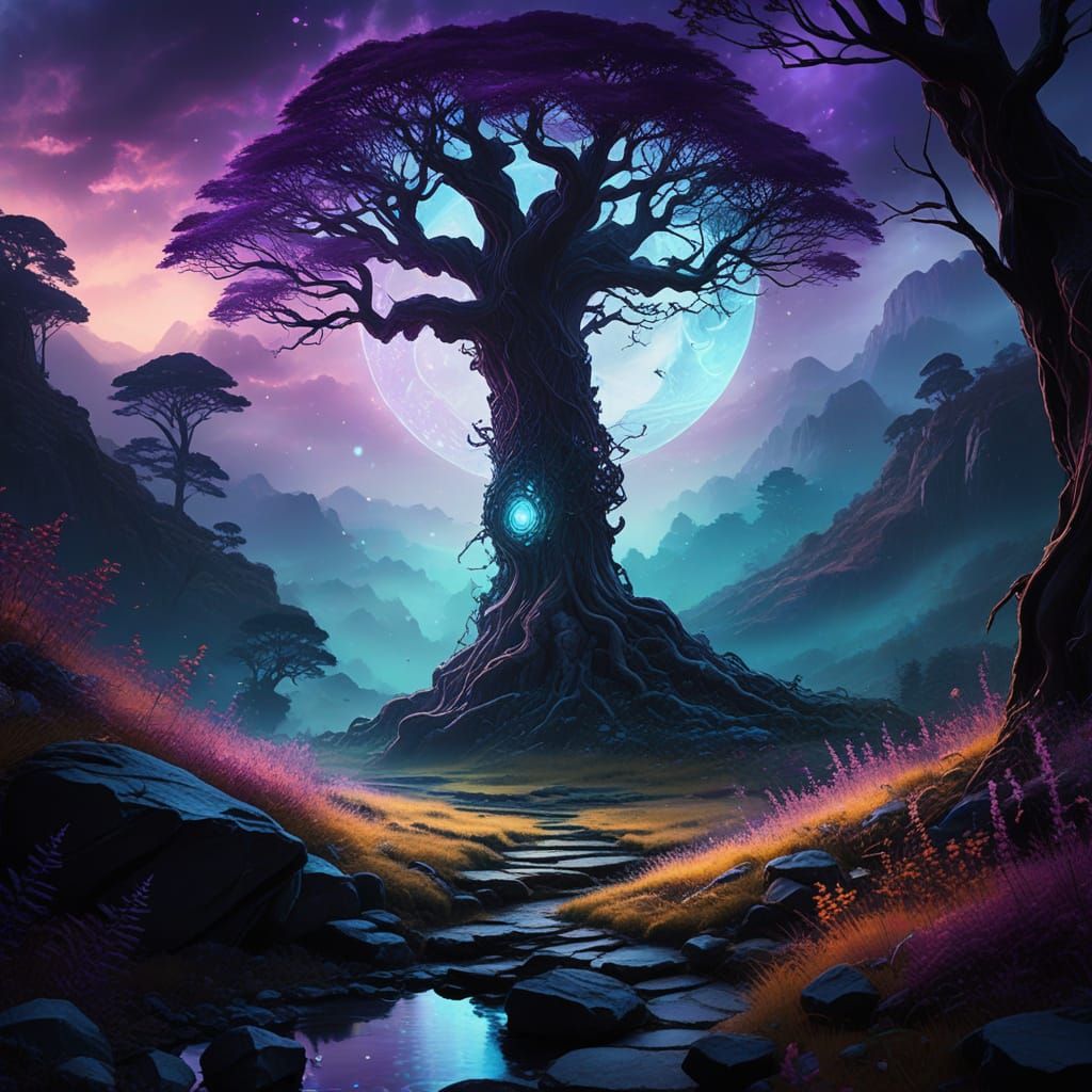 Ethereal Portal in Vibrant Oil Painting