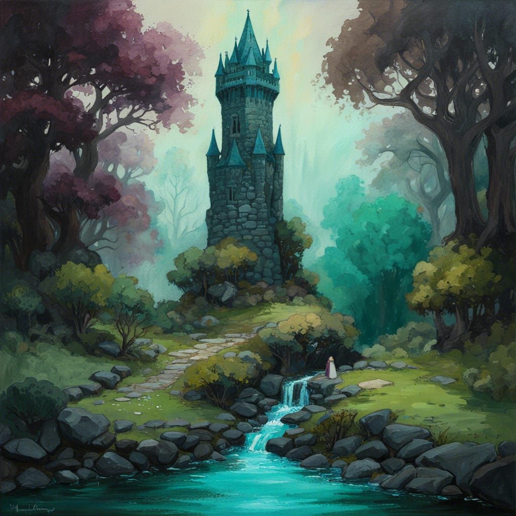 High Gothic Wizard Tower in Peony Garden