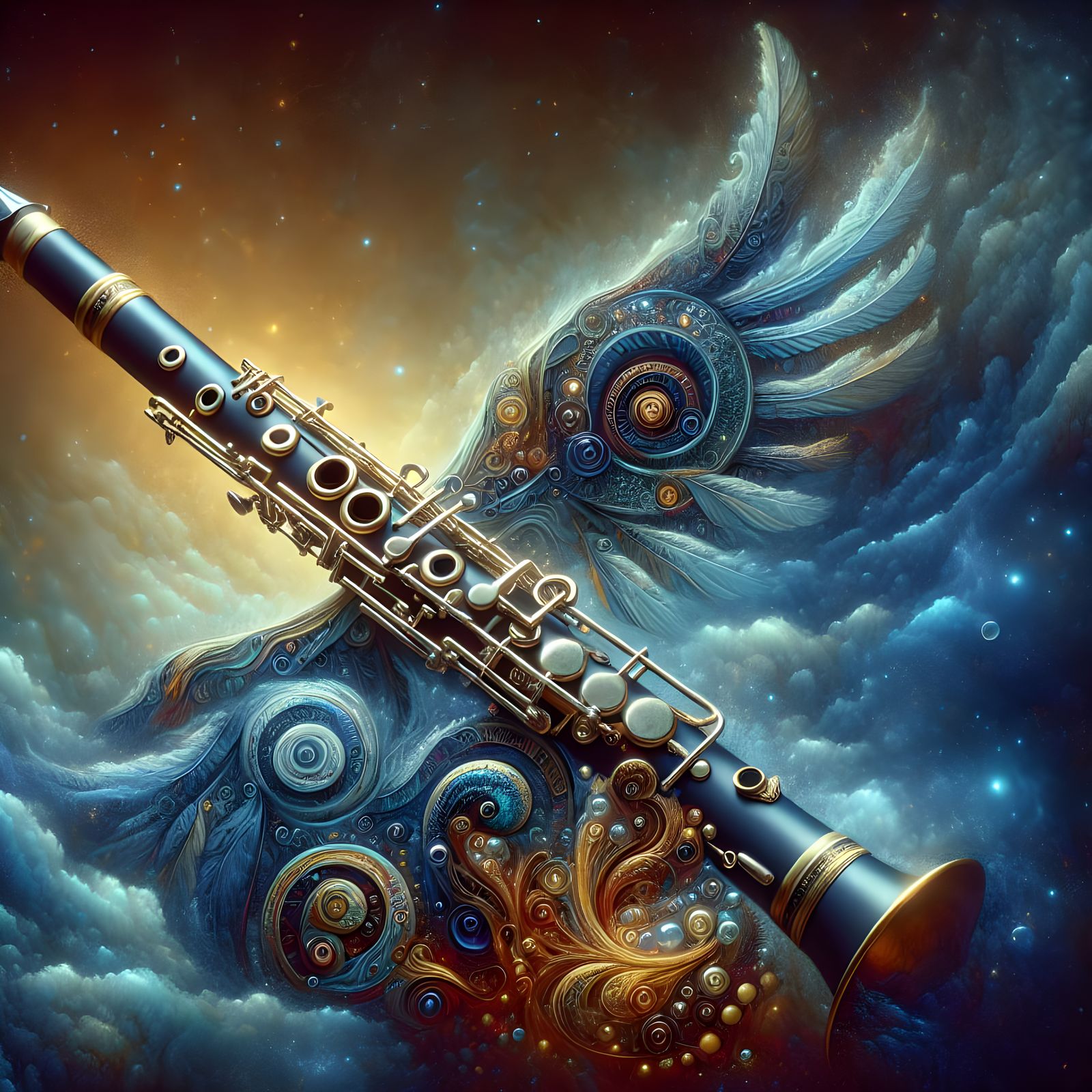 Intricately Detailed Fantastical Clarinet