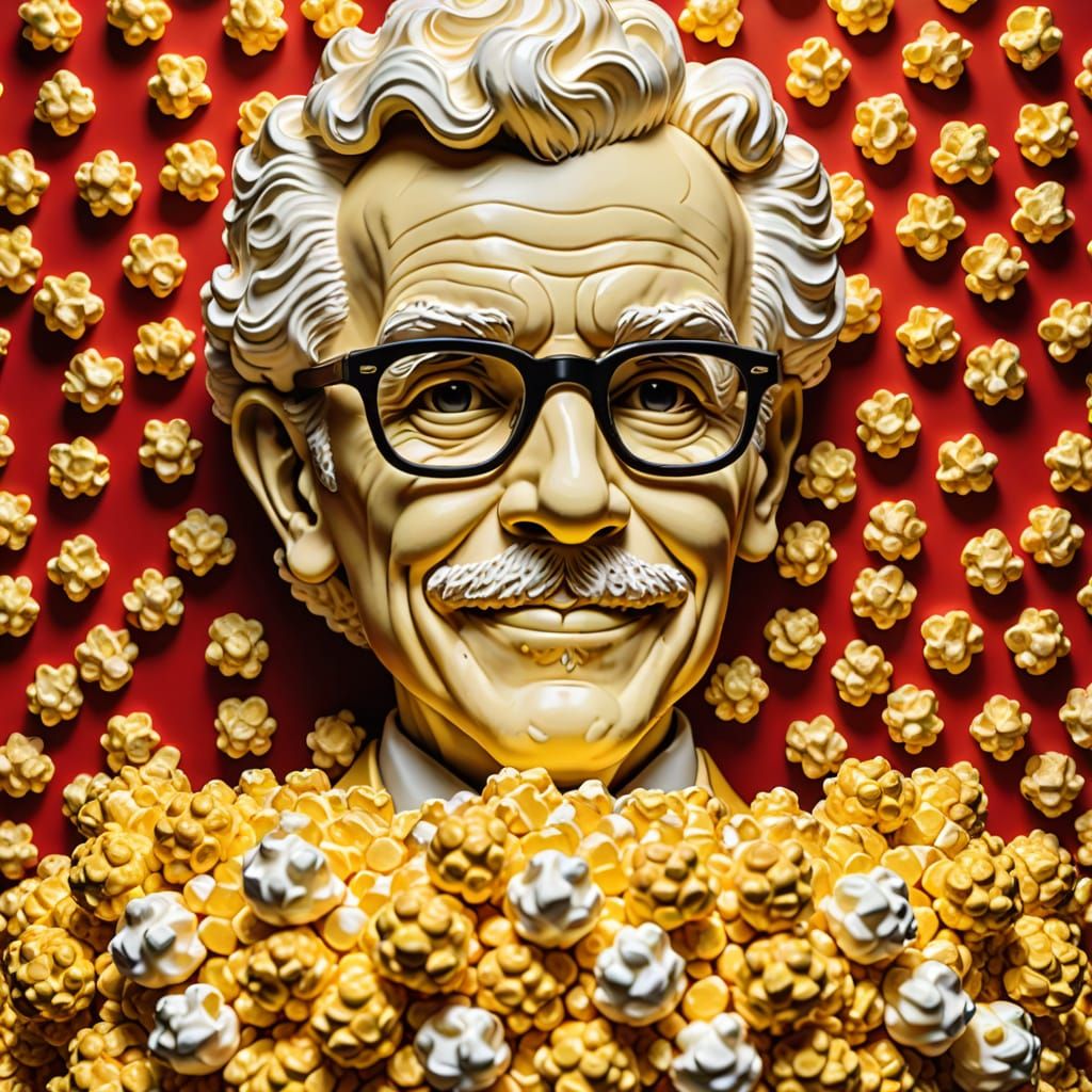 Statue of Orville Redenbacher Made Entirely Out of Popcorn