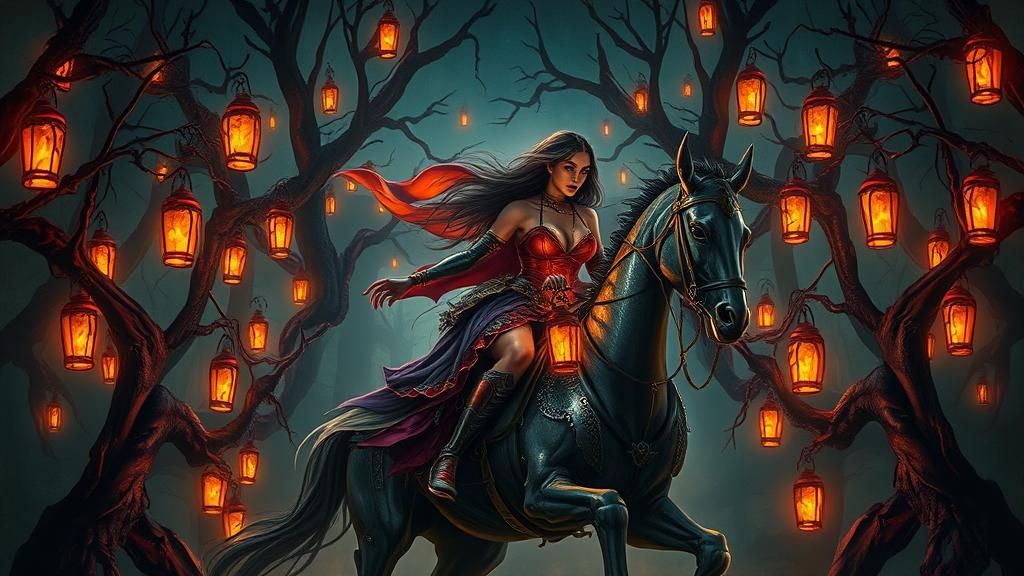 Fantasy Warrior in Gothic Sci-Fi Landscape as Matte Painting