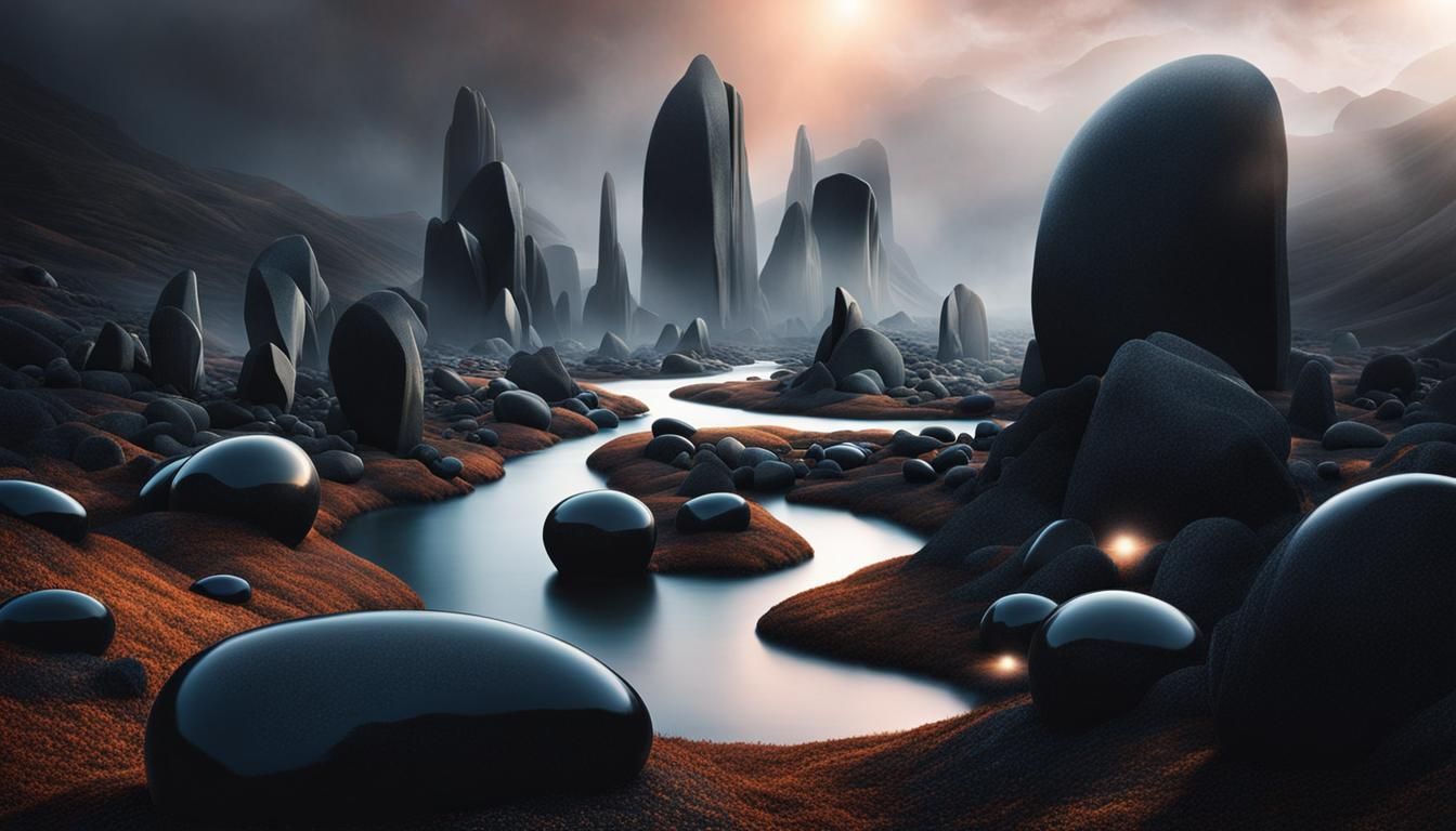 Dream Stones in Surreal Digital Painting