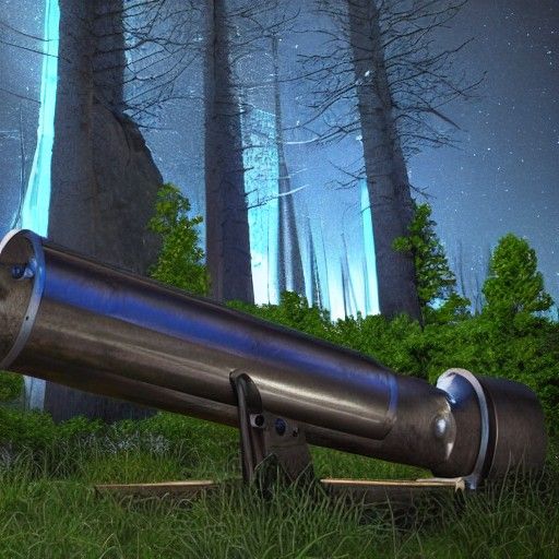 Giant Cannon Fires at Spaceship: 3D Render