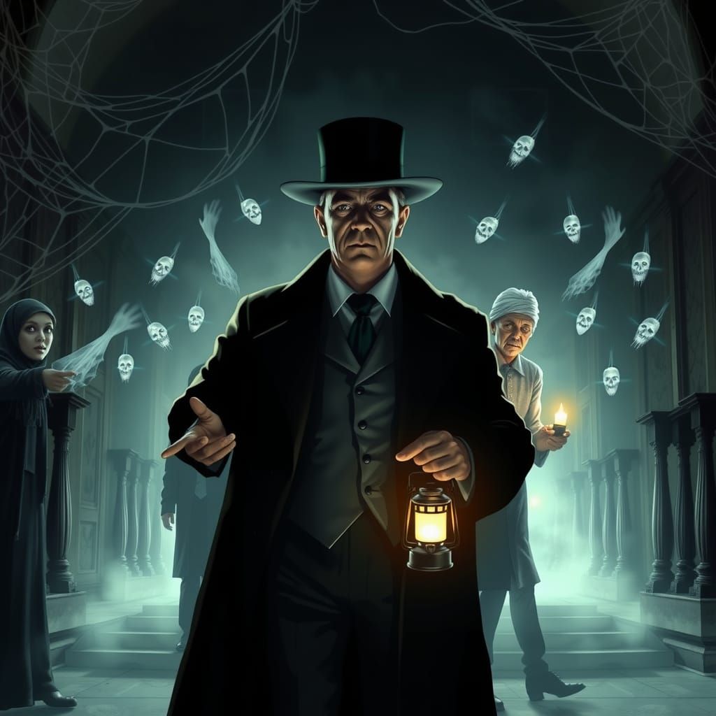 Haunted Mansion Tour in Dark Surrealist Style