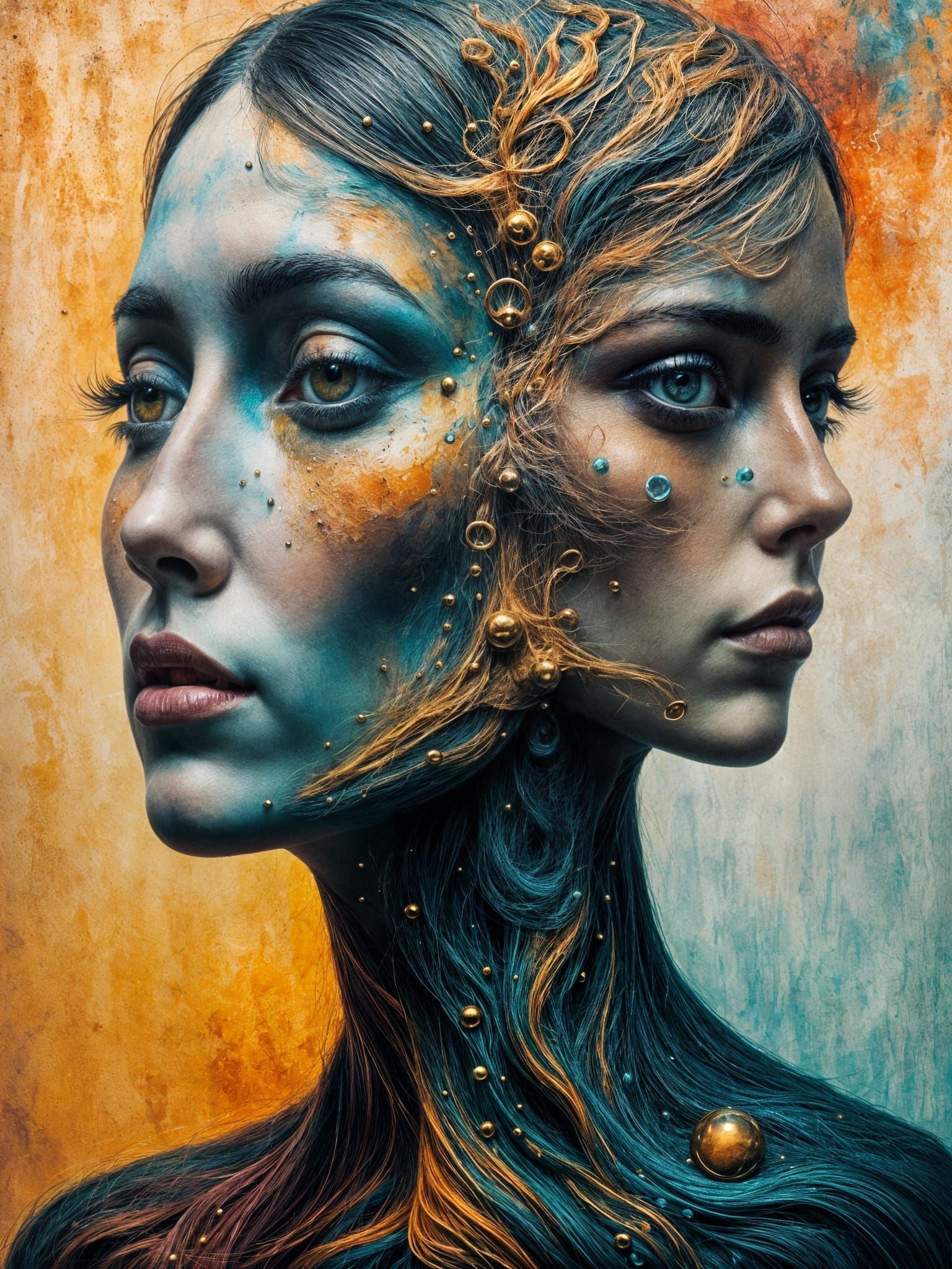 Dual Nature Portrait in Expressive Art