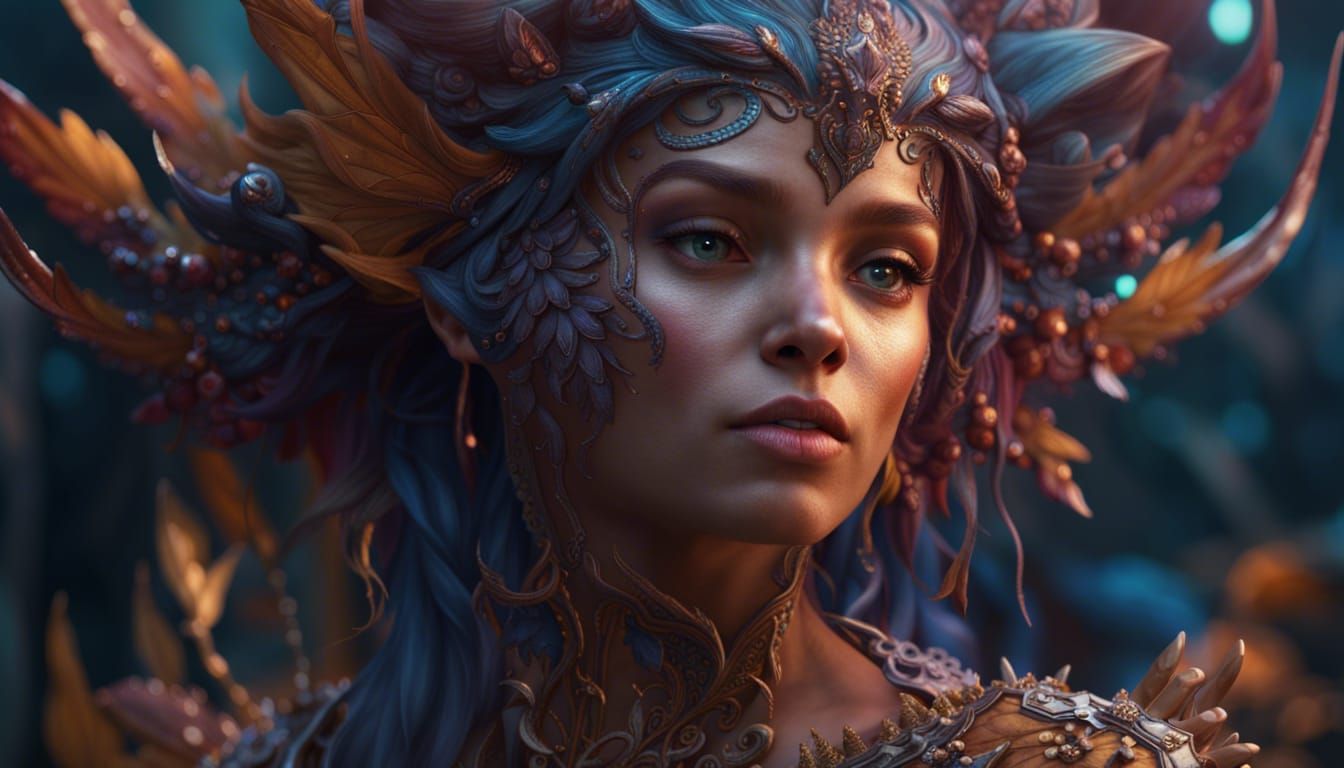 Detailed Fairy in a Fantastical Landscape