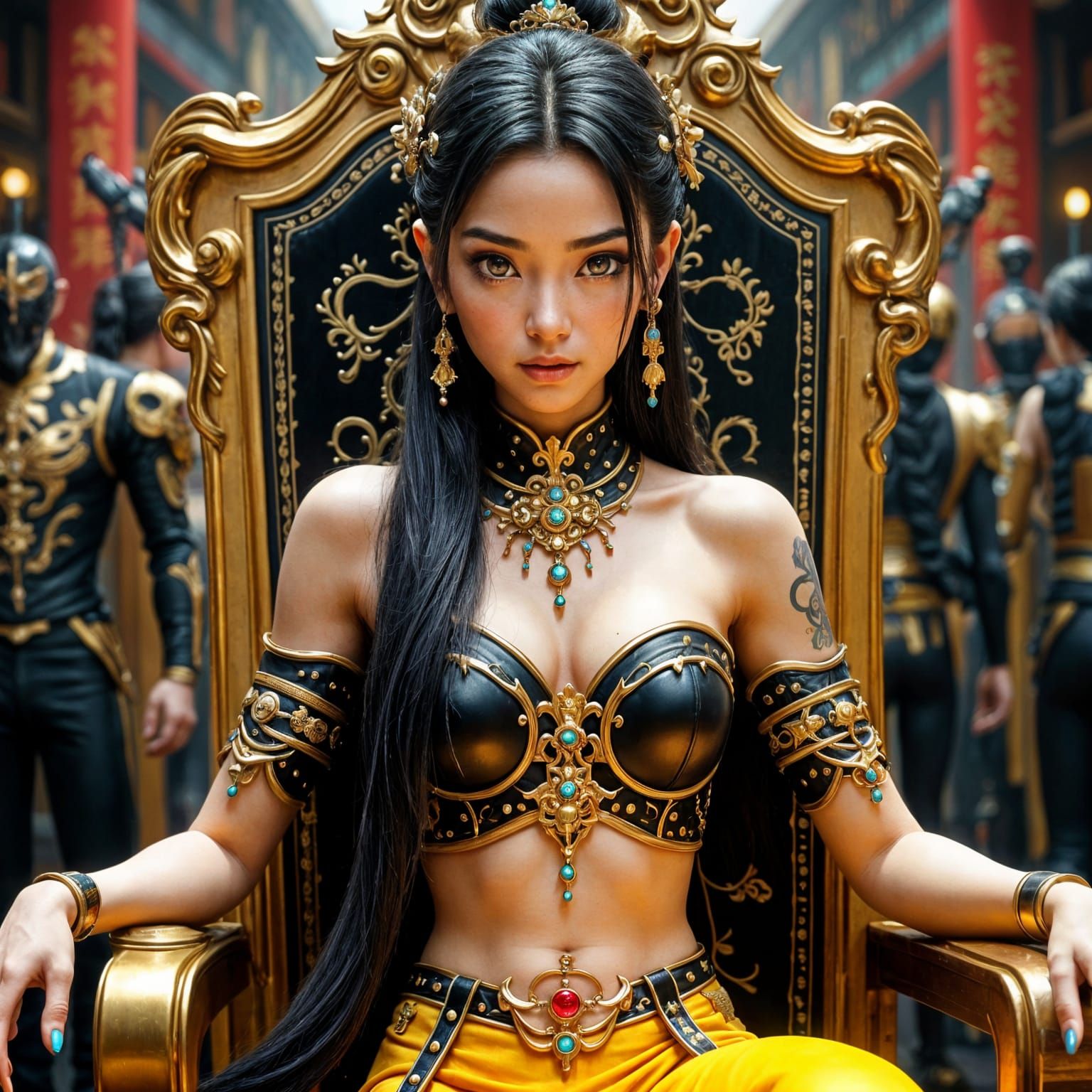 Elegant Sovereign Reborn in Cyberpunk Qin Dynasty