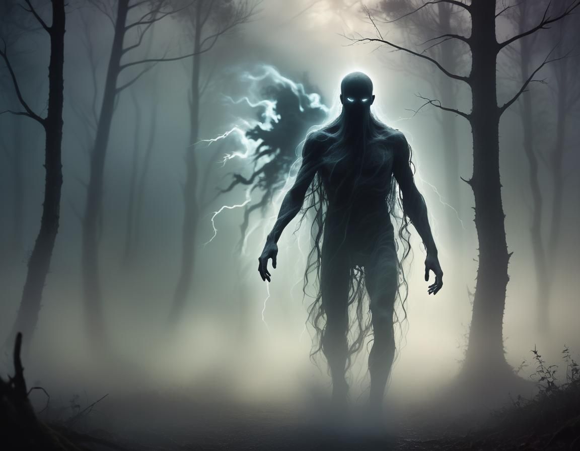 Ethereal Shadow Figure Emerges from Haunted Mist