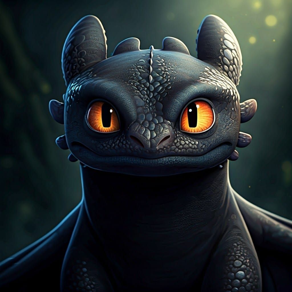 Mystical Baby Nightfury Dragon Digital Painting