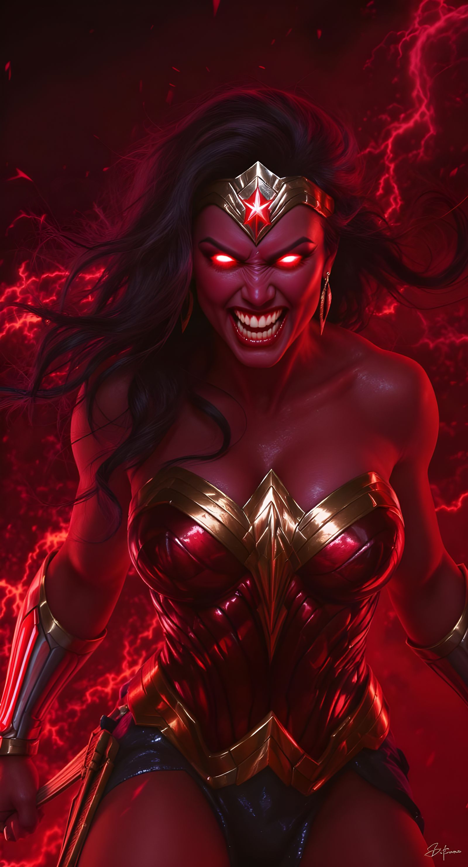Wonder Woman as Red Lantern: Uncontrollable Rage
