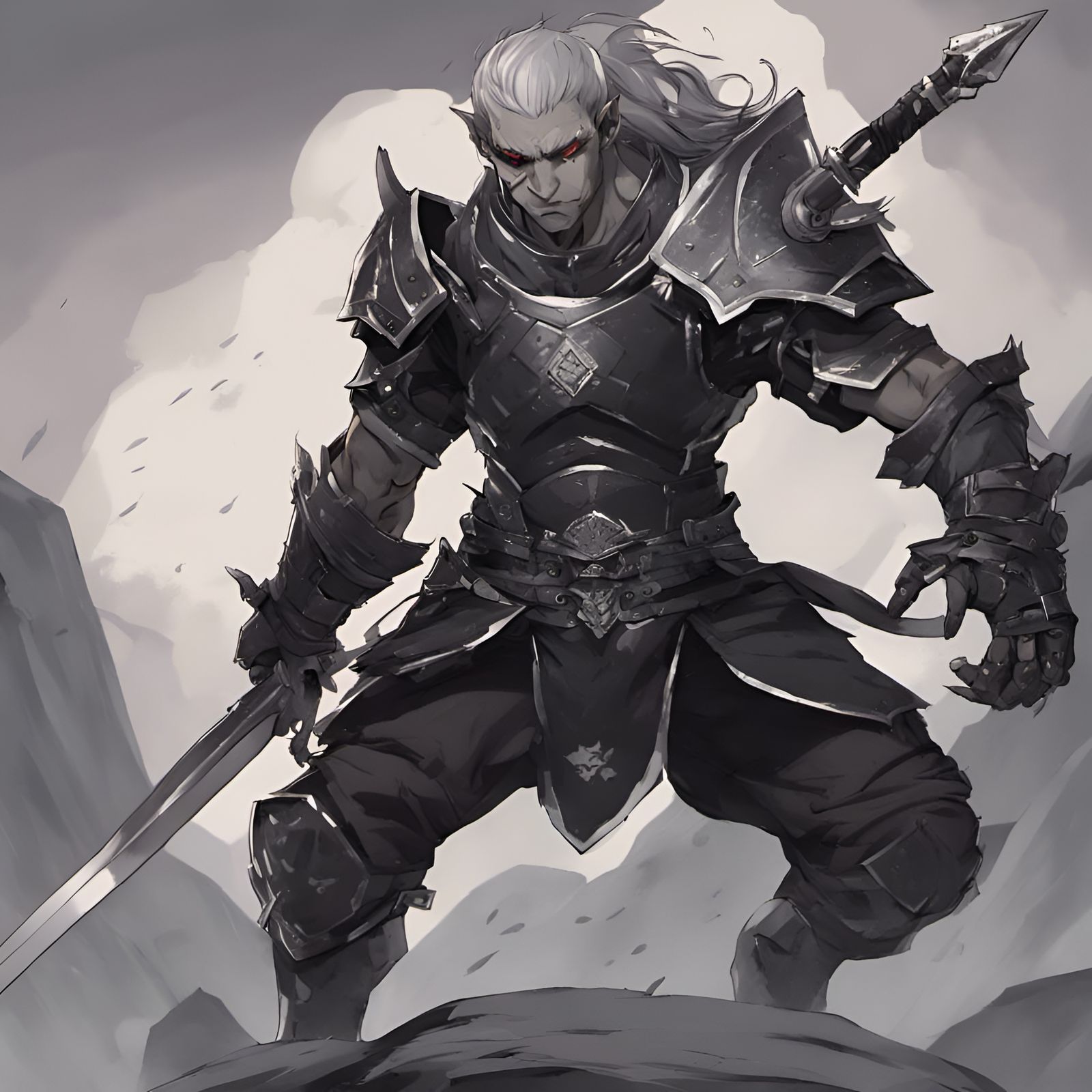 Orc Warrior Portrait in Anime Style