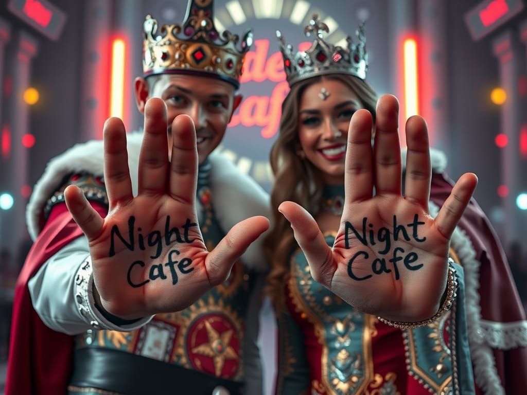 Futuristic King and Queen with NightCafe Palms