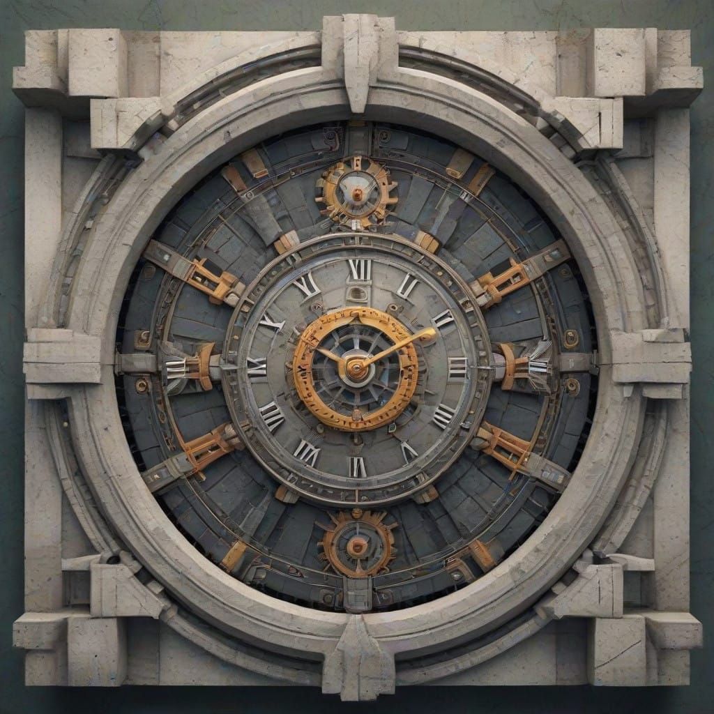 Cubist Clockpunk Baroque Digital Artwork