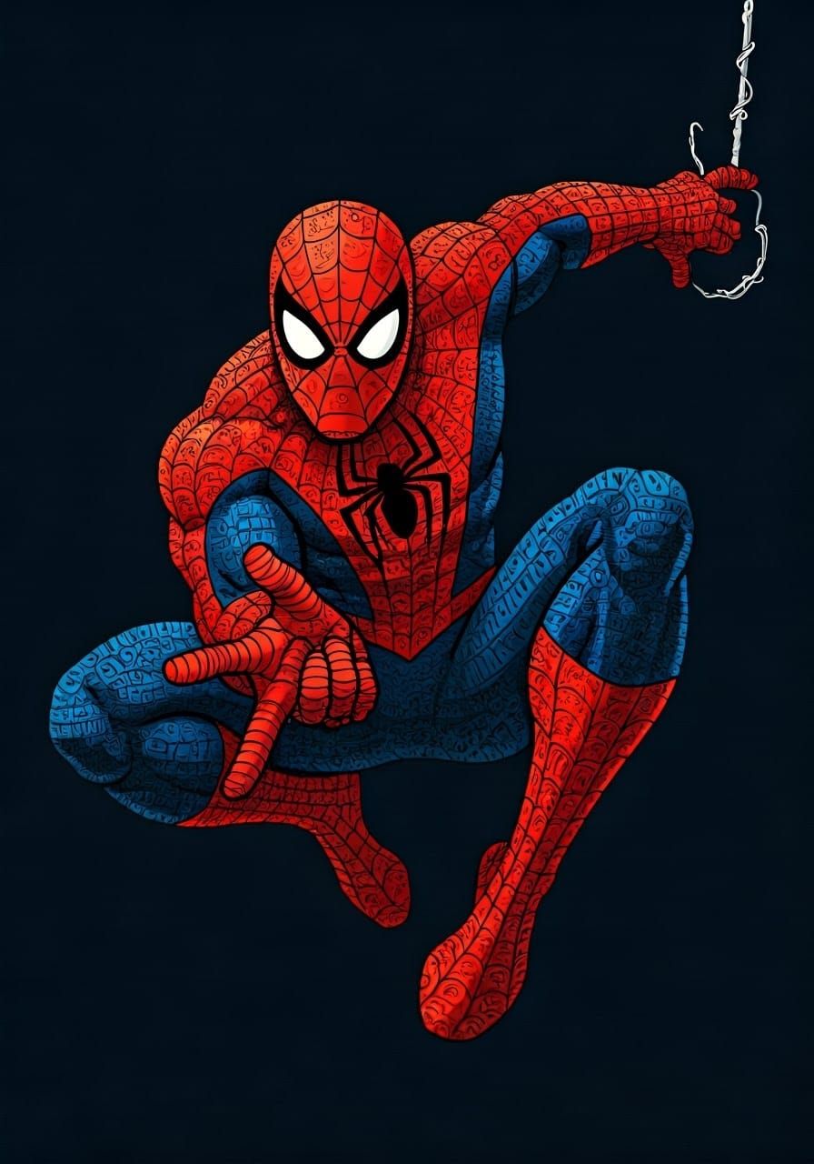 Spider-Man Text Silhouette Art