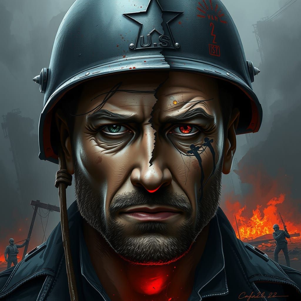 Divided Soldier: A Portrait of War's Duality