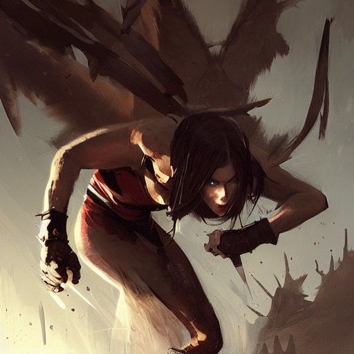 Sinister Fight Scene as Fantasy Art