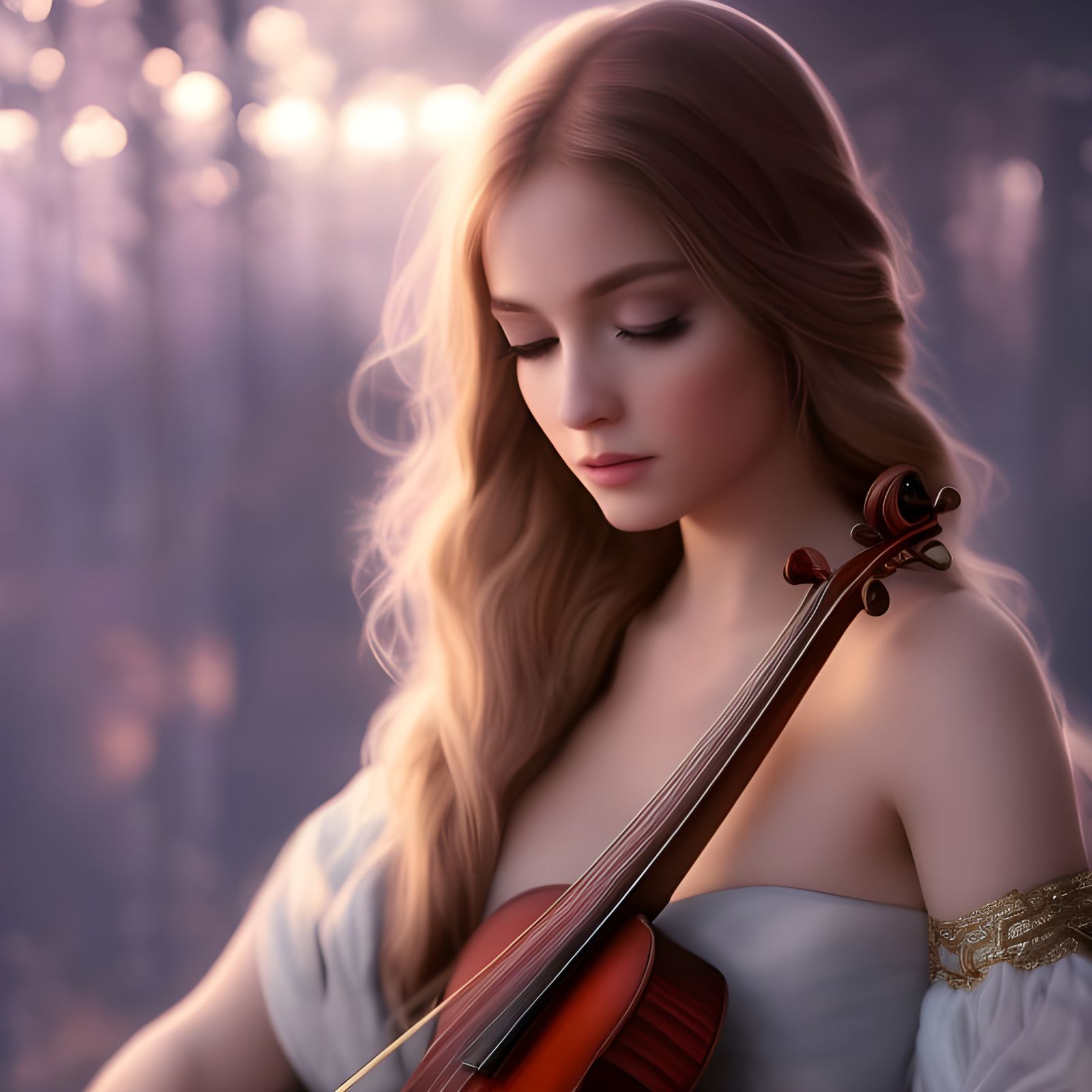 Elegant Violinist in Baroque Style