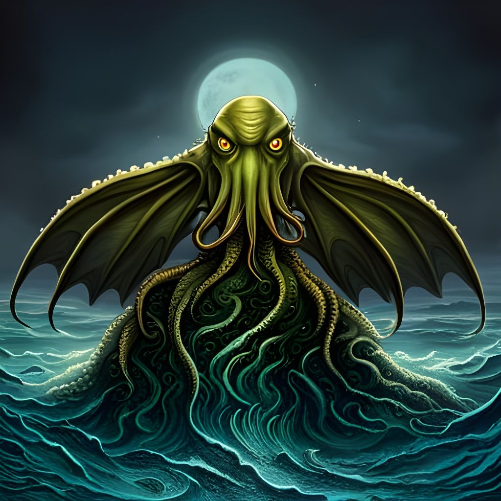 Majestic Cthulhu Rises: Intricate Concept Art