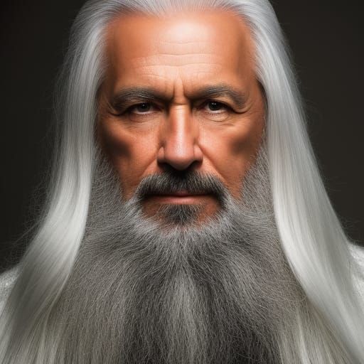 Detailed Portrait of an Old Wizard