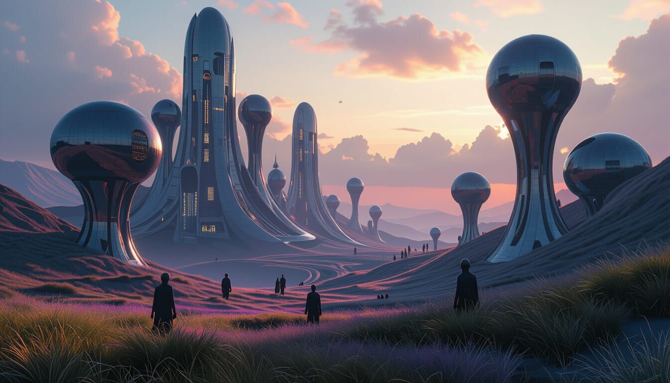 Surreal Alien Realm with Inverted Sky Hues